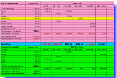Equine Business Operational Cash Flow Calculator